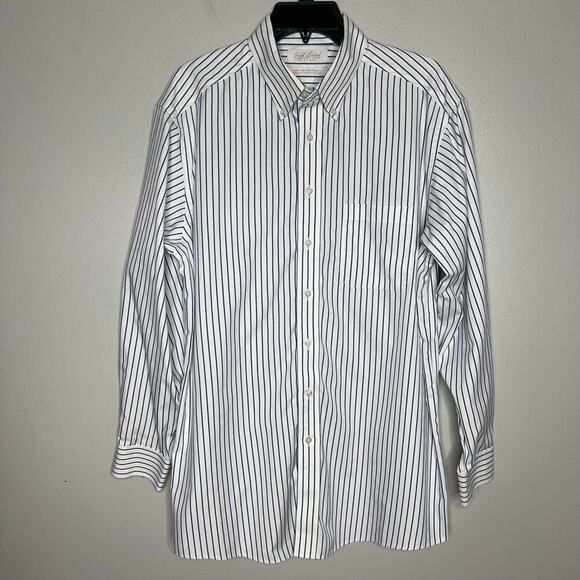 Jos A. Bank 1905 Non-Iron Tailored Fit Dress Shirt 18.5/34 100% Cotton Striped - Picture 8 of 8